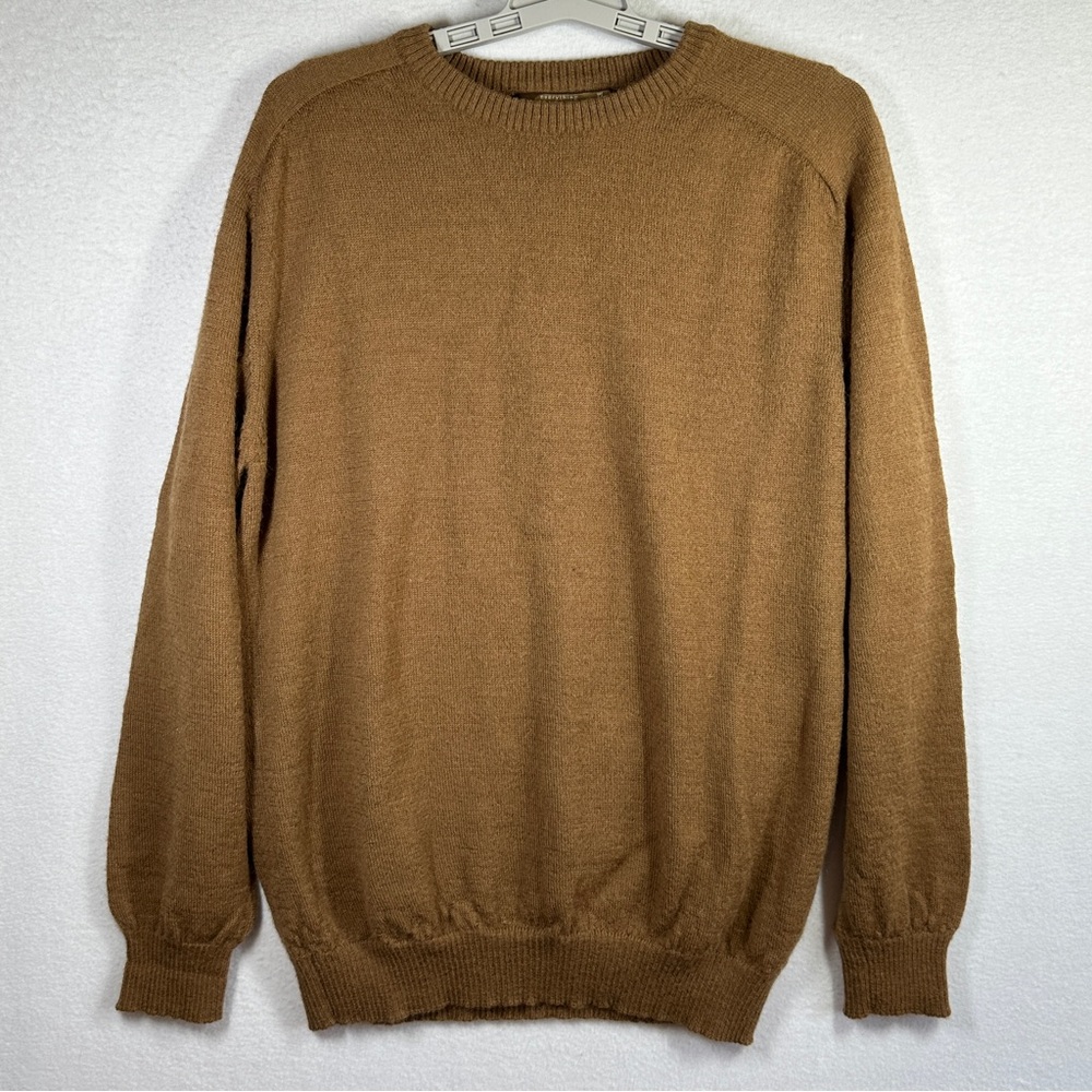 Everything Alpaca Crew Neck Sweater L Brown Tan Peruvian Products Long Sleeve